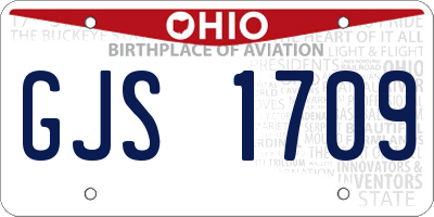 OH license plate GJS1709