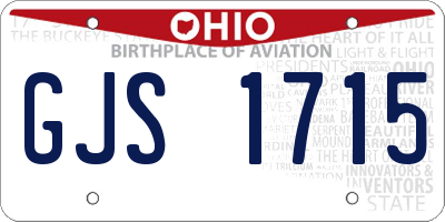 OH license plate GJS1715