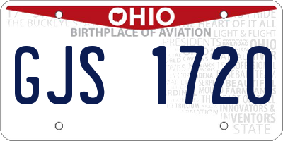 OH license plate GJS1720