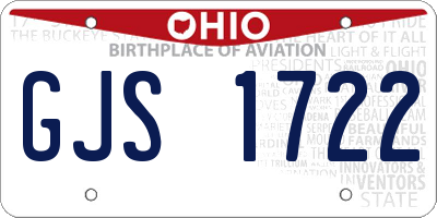 OH license plate GJS1722