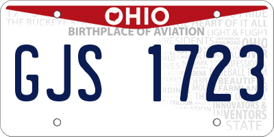 OH license plate GJS1723