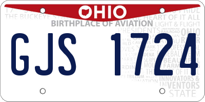 OH license plate GJS1724