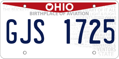 OH license plate GJS1725