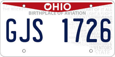 OH license plate GJS1726