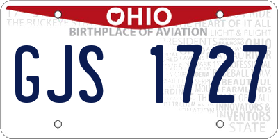 OH license plate GJS1727