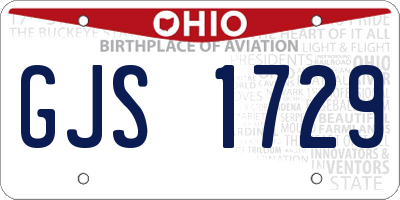 OH license plate GJS1729