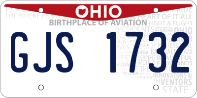 OH license plate GJS1732