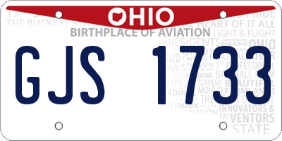 OH license plate GJS1733