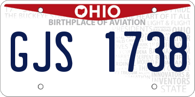 OH license plate GJS1738
