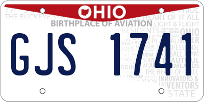 OH license plate GJS1741
