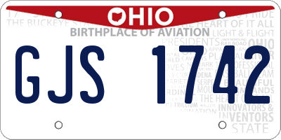 OH license plate GJS1742