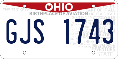 OH license plate GJS1743