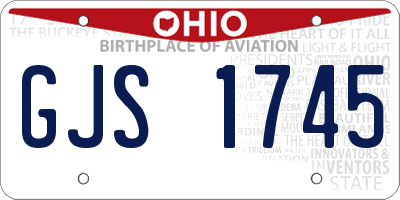 OH license plate GJS1745