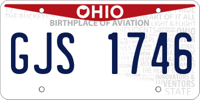 OH license plate GJS1746