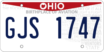 OH license plate GJS1747