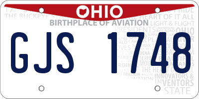 OH license plate GJS1748