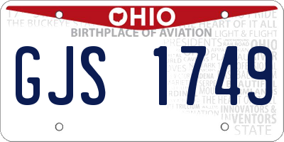 OH license plate GJS1749