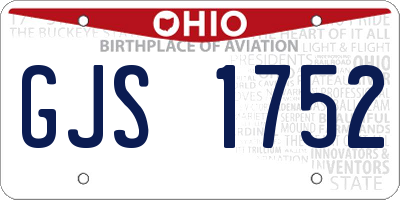 OH license plate GJS1752