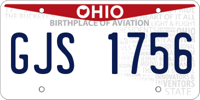 OH license plate GJS1756