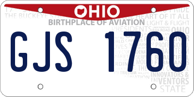 OH license plate GJS1760