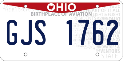 OH license plate GJS1762