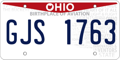 OH license plate GJS1763