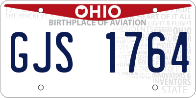 OH license plate GJS1764