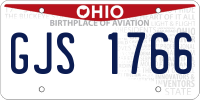 OH license plate GJS1766