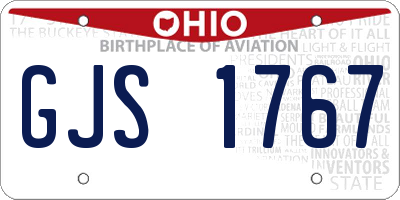 OH license plate GJS1767
