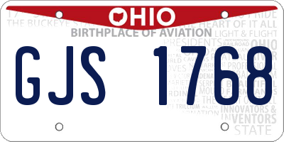 OH license plate GJS1768