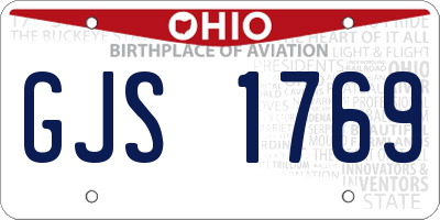 OH license plate GJS1769