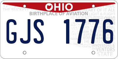 OH license plate GJS1776