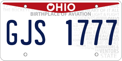 OH license plate GJS1777