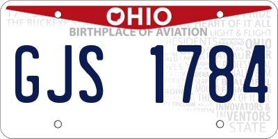 OH license plate GJS1784