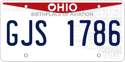 OH license plate GJS1786