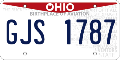 OH license plate GJS1787
