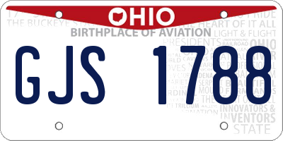 OH license plate GJS1788