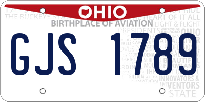 OH license plate GJS1789