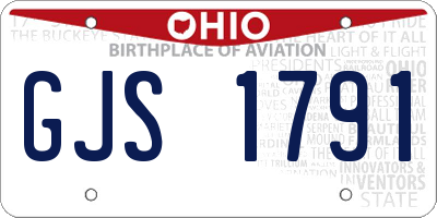 OH license plate GJS1791