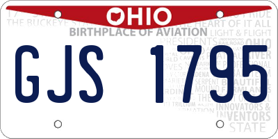 OH license plate GJS1795