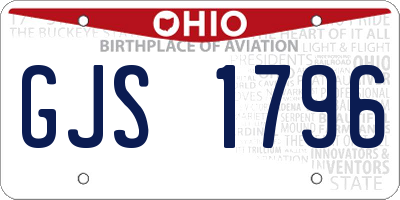 OH license plate GJS1796