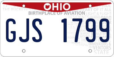 OH license plate GJS1799