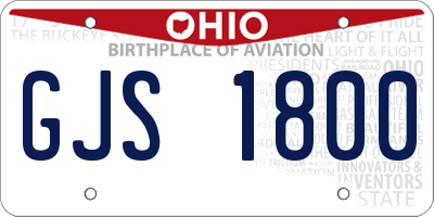 OH license plate GJS1800