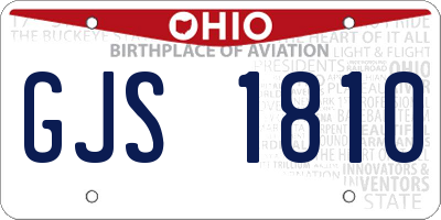 OH license plate GJS1810
