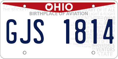 OH license plate GJS1814
