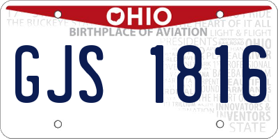 OH license plate GJS1816