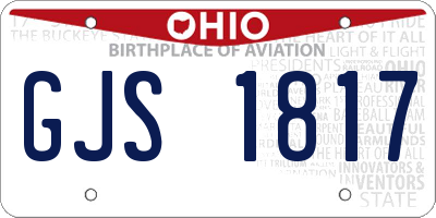 OH license plate GJS1817