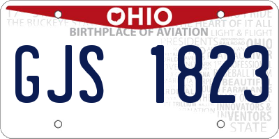OH license plate GJS1823