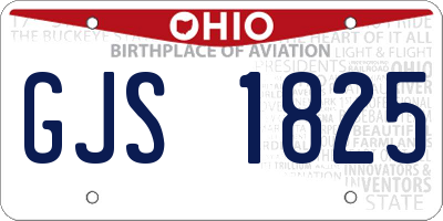 OH license plate GJS1825