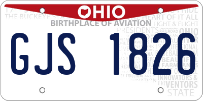 OH license plate GJS1826
